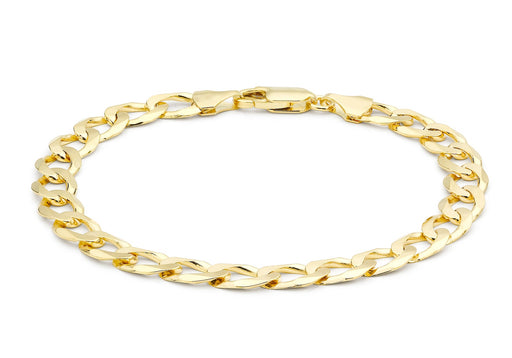 9ct Yellow Gold Flat Curb Bracelet 20m/8"9