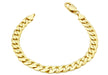 9ct Yellow Gold Flat Diamond Cut Curb Bracelet 20m/8"9