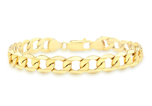 9ct Yellow Gold Hollow Curb Bracelet 19m/7.5"9