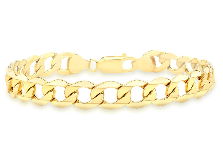 9ct Yellow Gold 180 6 Sided Curb Chain Bracelet