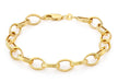 9ct Yellow Gold Textured Oval Belcher  Chain Bracelet 19m/7.5"9