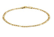 9ct Yellow Gold Hollow Figaro Anklet 25.5m/10"9