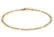 9ct Yellow Gold Hollow Figaro Anklet 23m/9"9