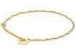 9ct Yellow Gold Twist Curb and Star Drop Anklet