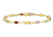 9ct Yellow Gold MultiColoured Zirconia  Wave Bracelet 19m/7.5"9