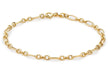 9ct Yellow Gold Textured Figaro Bracelet 19m/7.5"9
