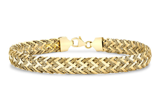 9ct Yellow Gold Textured Woven Bracelet 19m/7.5"9
