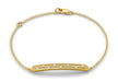 9ct Yellow Gold 0.08ct Diamond Satin Bar Adjustable Bracelet