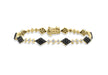 9ct Yellow Gold 1.00t Black and White Diamond Link Bracelet 19m/7.5"9