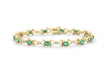 9ct Yellow Gold 0.12t Diamond and Emerald Link Barelet 18m/7.5"9