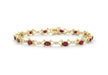 9ct Yellow Gold 0.12t Diamond and Ruby Link Bracelet 18m/7"9