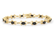 9ct Yellow Gold 0.12ct Diamond and Sapphire Link Bracelet