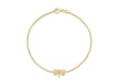 9ct Yellow Gold 0.01ct Diamond Butterfly Charm Bracelet 