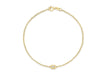 9ct Yellow Gold 0.02t Diamond Square Charm Bracelet 18m/7"9