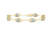 9ct Yellow Gold Swiss Blue Topaz Bracelet 18m/7"9