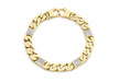 9ct Yellow Gold 0.30t Diamond Men's Square Link Curb Bracelet 20.3m/8"9