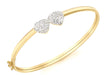 9ct Yellow Gold Crystalique Heart Detail Bangle