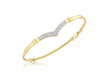 9ct Yellow Gold 0.20t Diamond Wishbone Flexible Bangle
