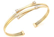 9ct Yellow Gold Double Crossover Zirconia  Detail Bangle
