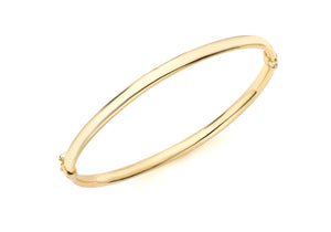 9ct Yellow Gold Oval Child's Bangle