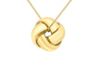 9ct Yellow Gold 4-Way Knot Pendant on 20 Diamond Cut Curb Chain