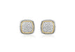 9ct 2-Colour Gold 0.04t Diamond Pave Set Stud Earrings