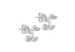 9ct White Gold 0.07ct Diamond Leaf Stud Earrings