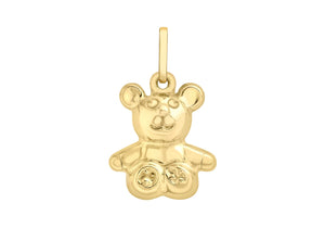 9ct Yellow Gold Sitting Teddy Bear Pendant