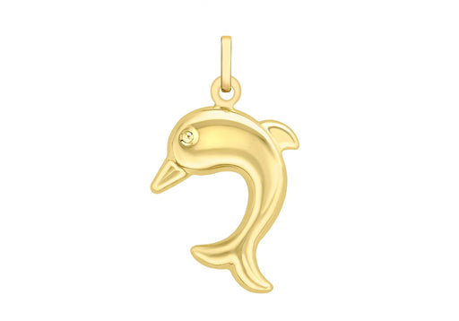 9ct Yellow Gold Dolphin Pendant