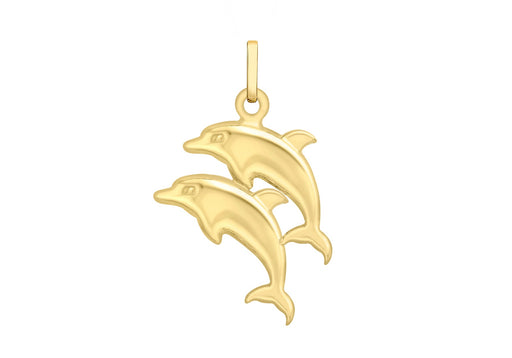 9ct Yellow Gold Double Dolphin Pendant