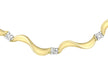 9ct 2-Colour Gold 1.00t Diamond Twist Bar Necklet 42m/16.5"9
