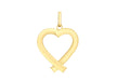 9ct Yellow Gold Triangular Tube Heart Pendant