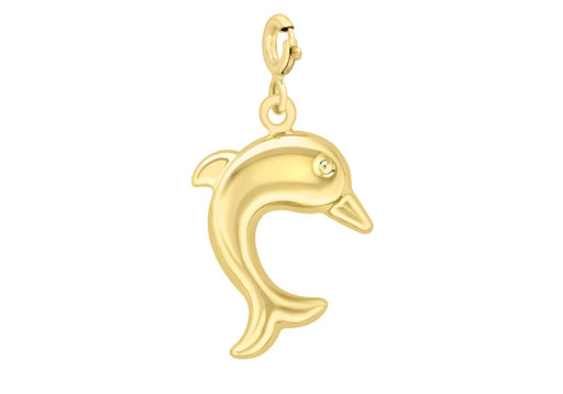 9ct Yellow Gold Dolphin Bolt Ring Charm