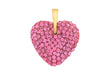9ct Yellow Gold Pink ryastal Heart Pendant