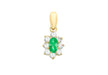9ct Yellow Gold Oval Green and White Zirconia Pendant