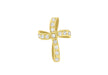 9ct Yellow Gold Twisted Zirconia  Cross Pendant