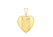 9ct Yellow Gold Small Etched Butterfly Detail Heart Locket