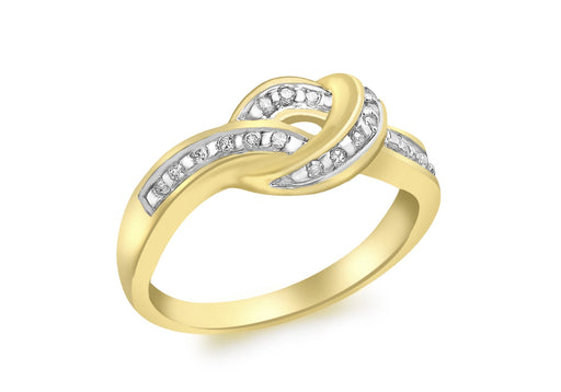 9ct Yellow Gold 0.12t Diamond Set Knot Ring