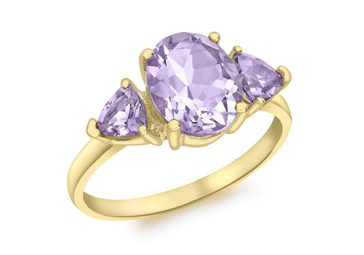 9ct Yellow Gold Oval Amethyst Ring