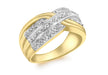 9ct Yellow Gold 0.10ct Diamond Plaited Ring