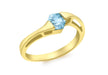 9ct Yellow Gold Hexagonal Blue Topaz Dress Ring