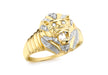 9ct Yellow Gold 0.10ct Diamond Set Lion Ring