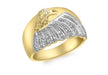 9ct Yellow Gold 0.10ct Diamond Men's Eagle Ring