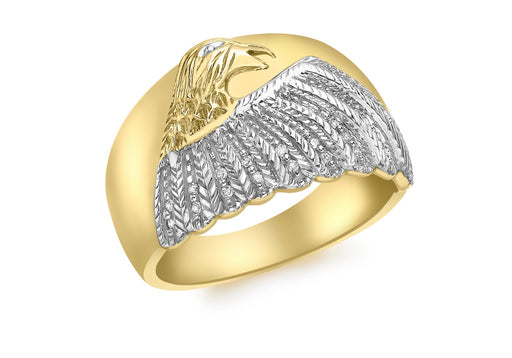 9ct Yellow Gold 0.10ct Diamond Men's Eagle Ring