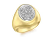 9ct Yellow Gold 0.25t Pave Set Diamond Oval Men's Ring