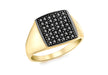 9ct Yellow Gold 0.40t Pave Set Black Diamond Men's Ring