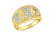 9ct Yellow Gold 0.10ct Diamond Satin Dome Ring