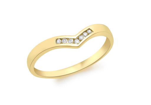 9ct Yellow Gold 0.05t Diamond Wishbone Ring
