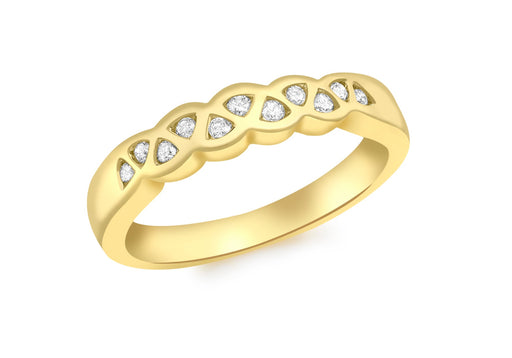 9ct Yellow Gold 0.10ct Diamond Ring