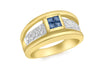 9ct Yellow Gold 0.07t Diamond and Sapphire Ring